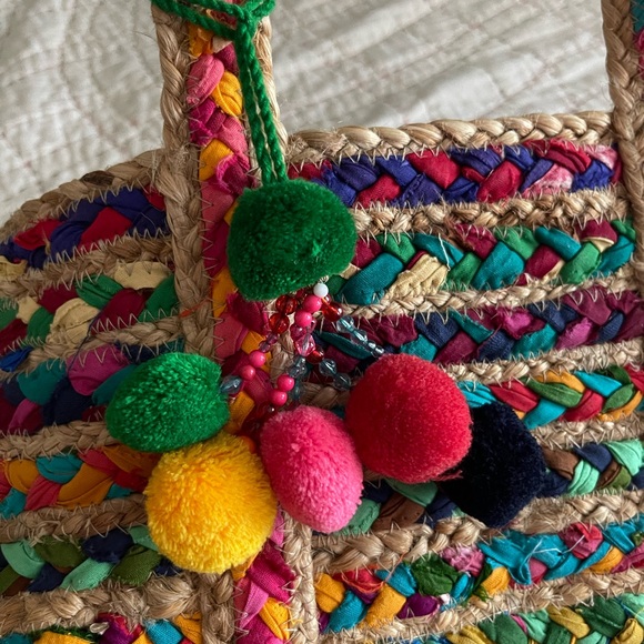 Colorful Woven Tote Bag - Picture 5 of 6